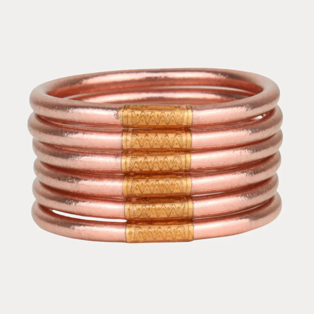 Budha Girl All Weather Bangles in Rose Gold | Set of 6 | Small