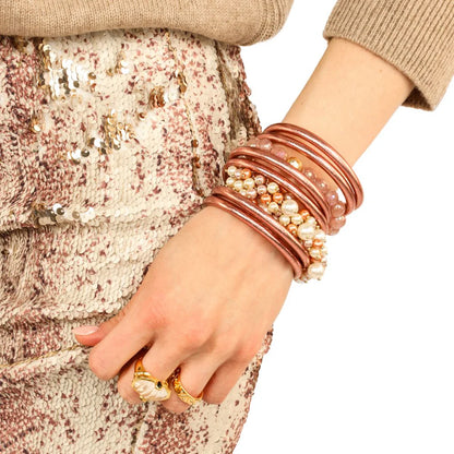 Budha Girl All Weather Bangles in Rose Gold | Set of 6 | Small