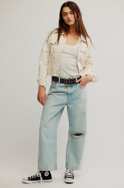 Free People Deep Trance Boyfriend Jeans in Bleached Out