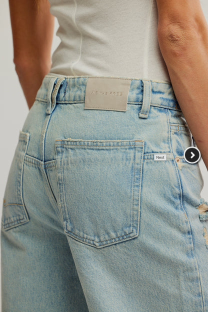 Free People Deep Trance Boyfriend Jeans in Bleached Out
