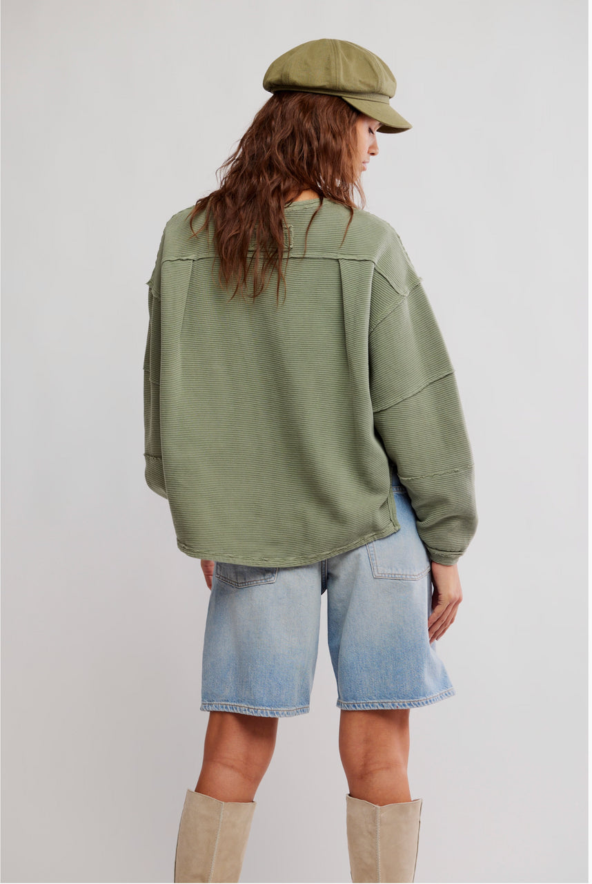Free People Total Eclipse Tee Oil Green