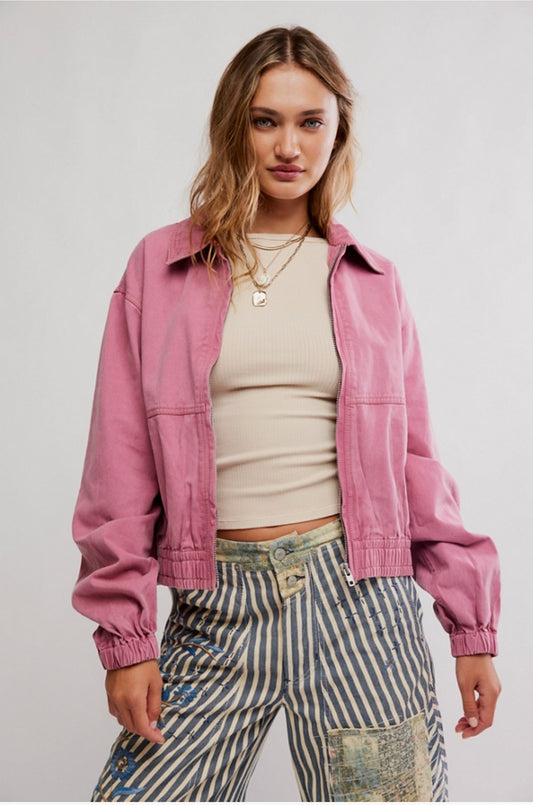 Free People Birdie Jacket Rose Raisin