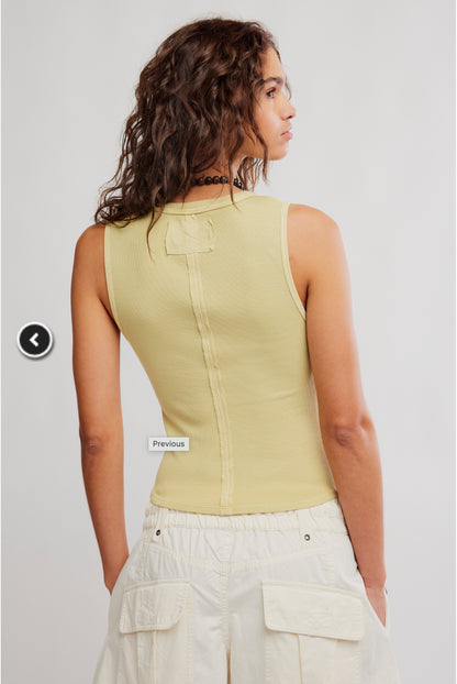 Free People Henley Tank in Sicilian Yellow