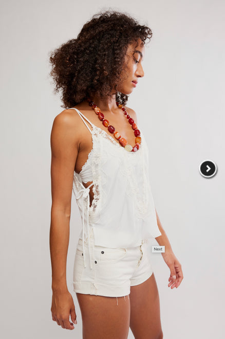 Free People Lacy Cami in Clean Ivory/White