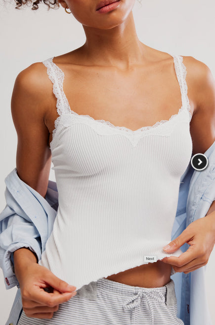 Free People Spring Fever Cami in White Alyssum
