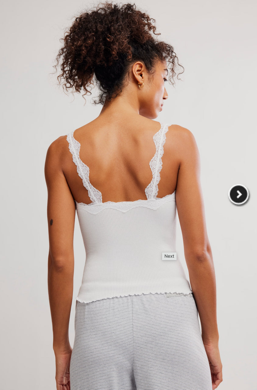 Free People Spring Fever Cami in White Alyssum