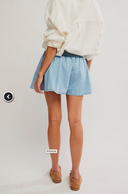Free People Denim Skort in Capri Blue