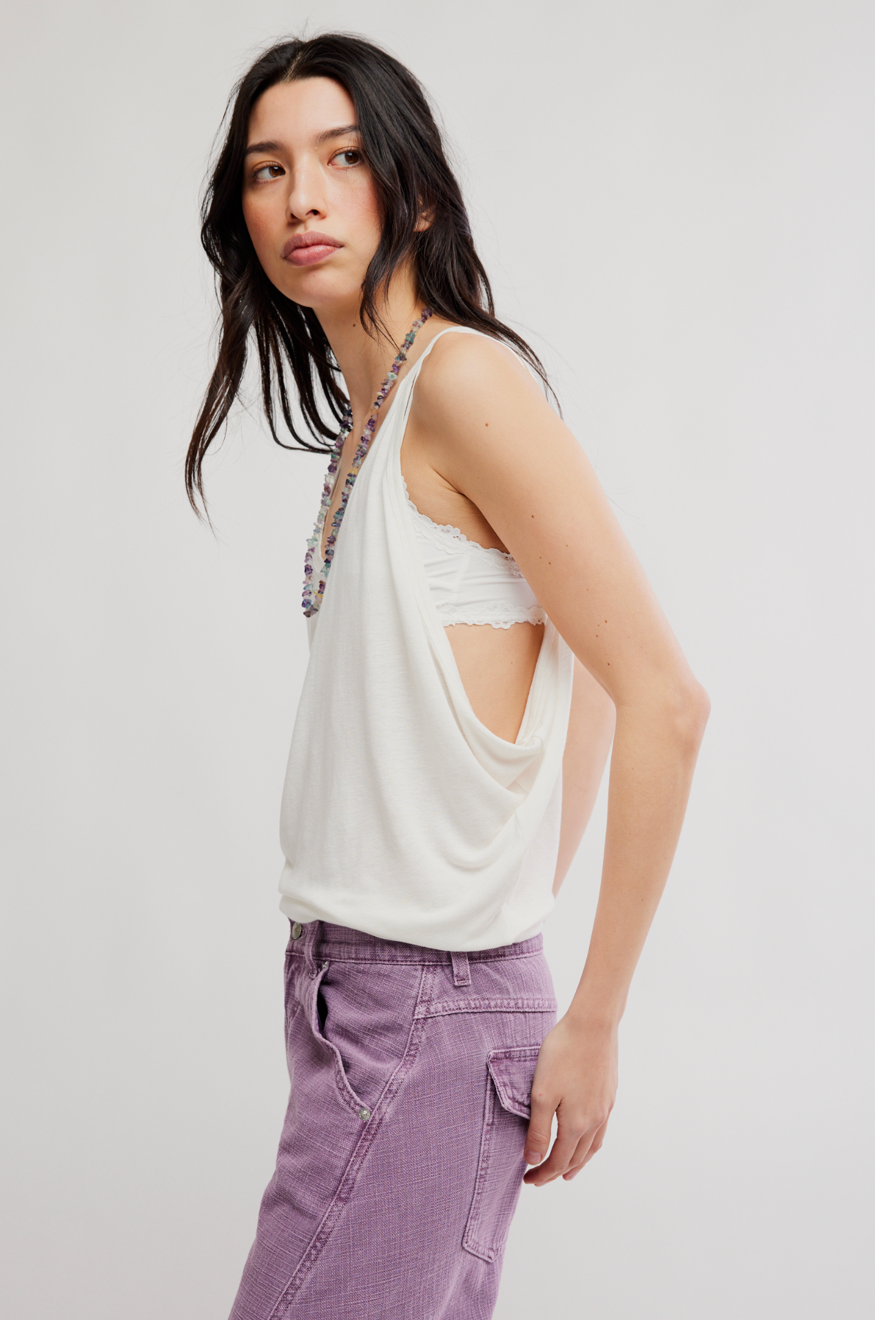 Free People Shoreside Tank in Clean Ivory