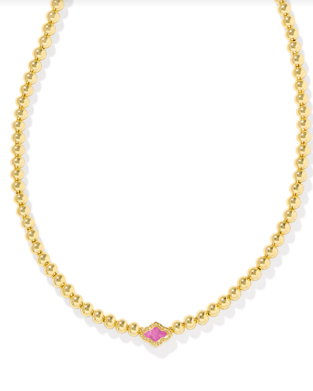 Kendra Scott Abbie Beaded Necklace in Gold Azalea Illusion