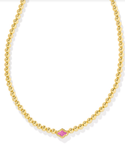 Kendra Scott Abbie Beaded Necklace in Gold Azalea Illusion