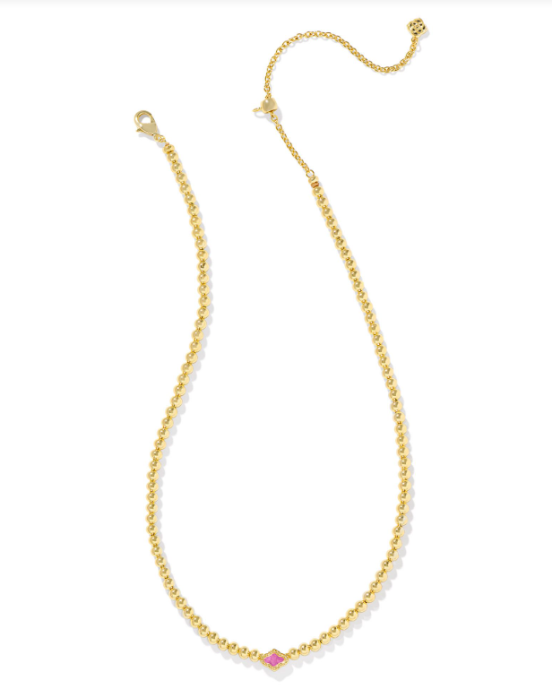Kendra Scott Abbie Beaded Necklace in Gold Azalea Illusion