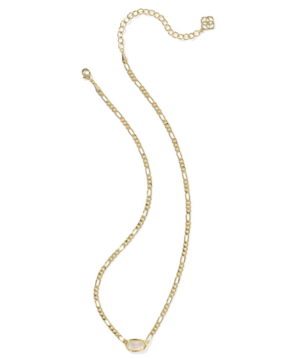 Kendra Scott Elisa Figaro Pendant Necklace in Gold Iridescent Abalone