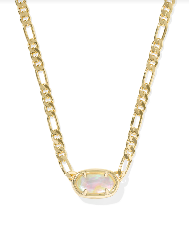 Kendra Scott Elisa Figaro Pendant Necklace in Gold Iridescent Abalone