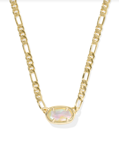 Kendra Scott Elisa Figaro Pendant Necklace in Gold Iridescent Abalone