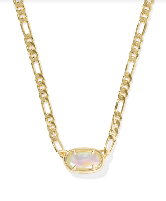 Kendra Scott Elisa Figaro Pendant Necklace in Gold Iridescent Abalone