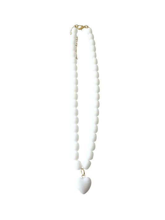 Tyler Necklace in White by Gemelli