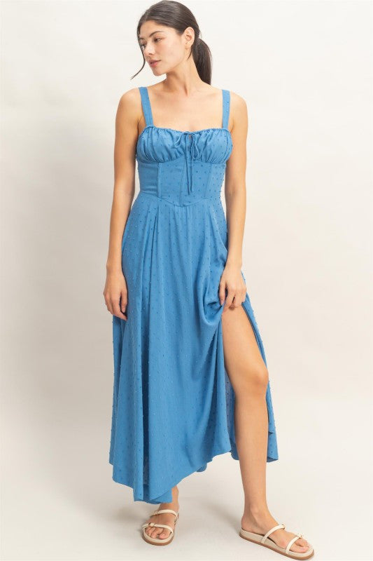 Chambray Maxi Dress with Slit