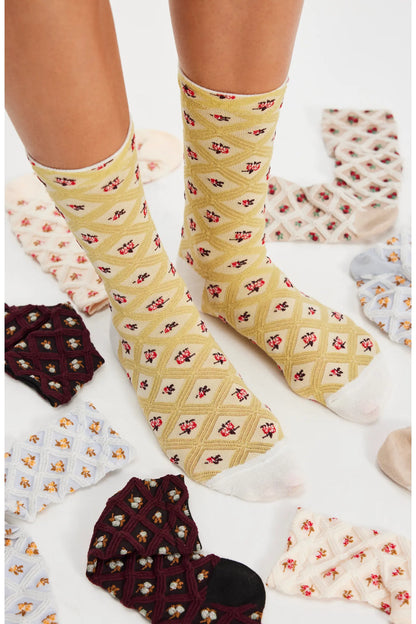 Free People Floral Jacquard Trouser Socks