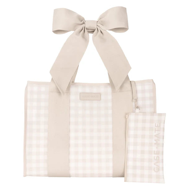 Casemate Latte Gingham Bow Jelly Tote Bag