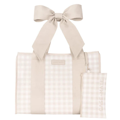 Casemate Latte Gingham Bow Jelly Tote Bag