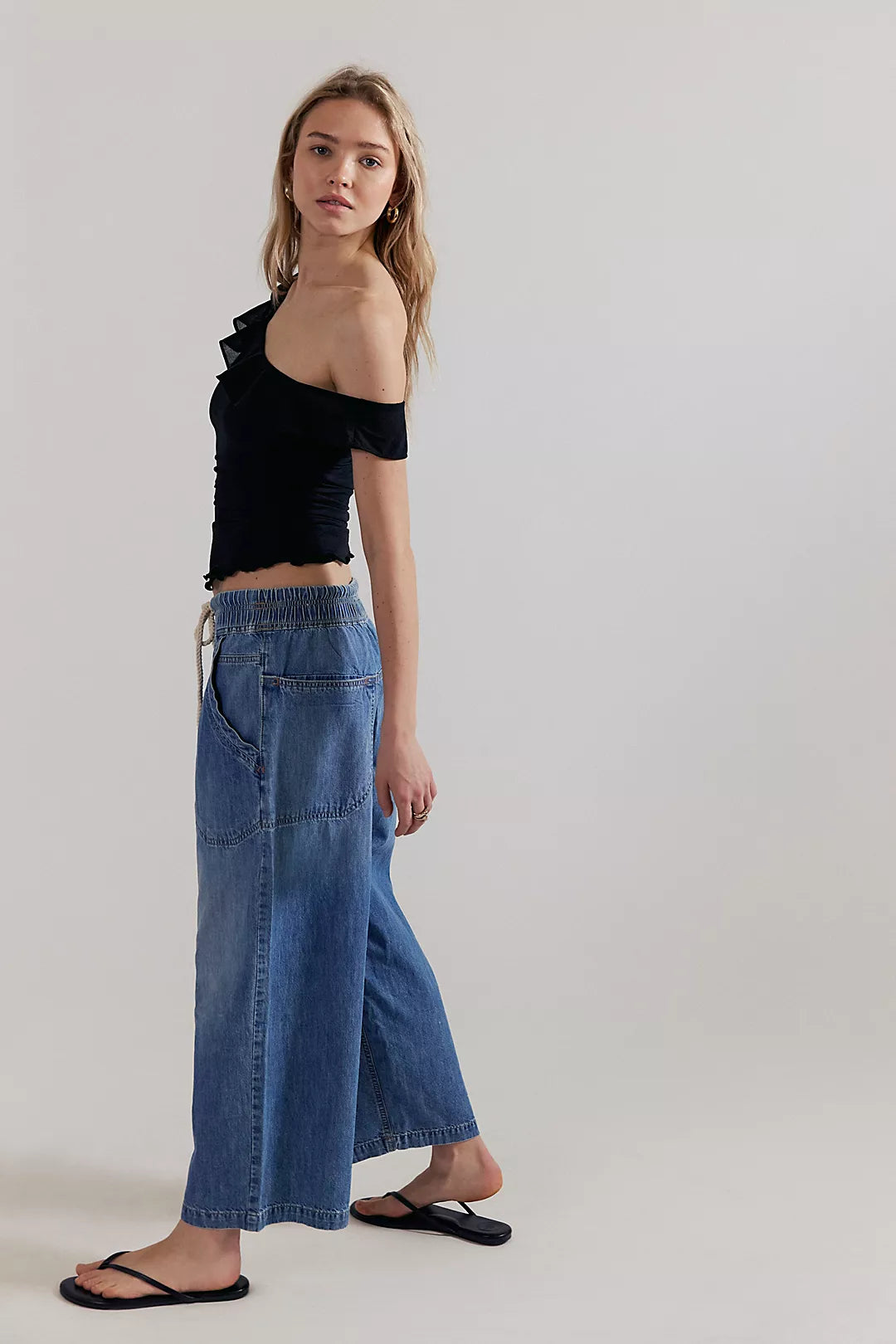Free People Easy Peasy Pull-On Jeans in No Problem