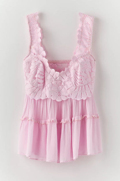 Free People Petal Party Shapeless Cami in Pink Destiny