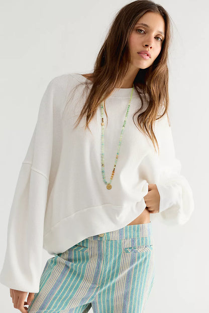 Free People Skyline Tee in Clean Ivory