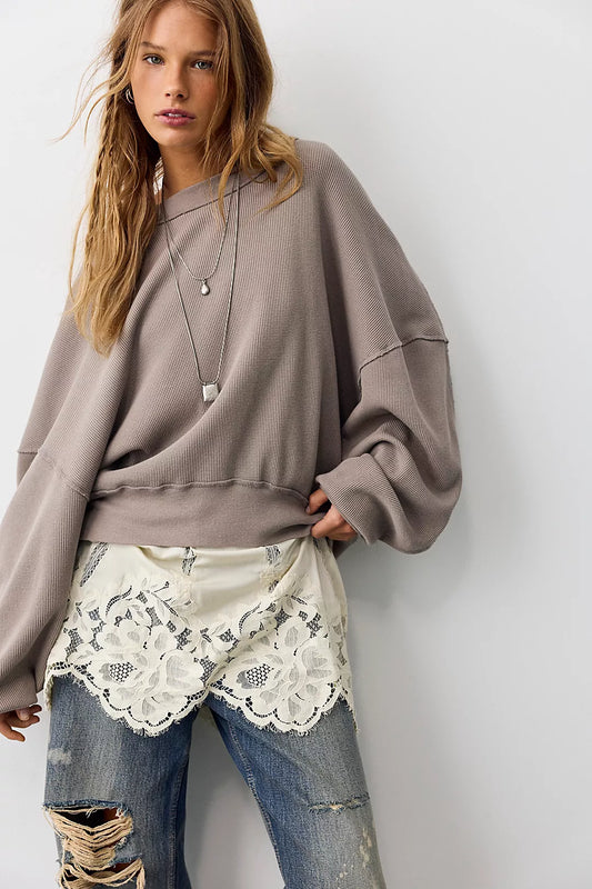 Free People Skyline Tee in Petrified Wood