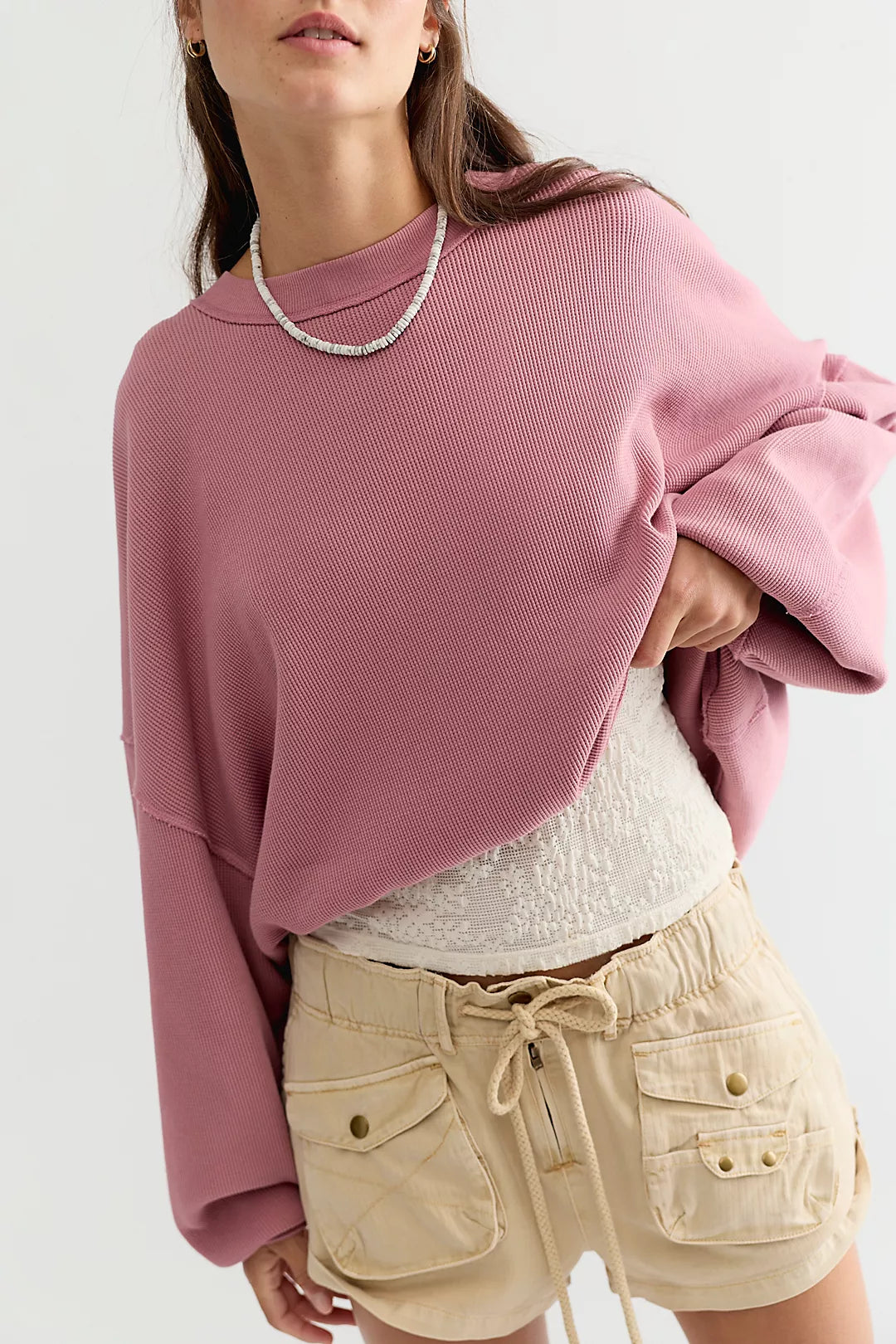 Free People Skyline Tee in Rose Raisin