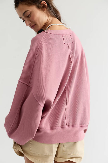 Free People Skyline Tee in Rose Raisin