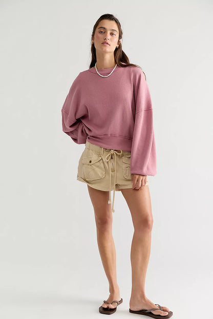 Free People Skyline Tee in Rose Raisin