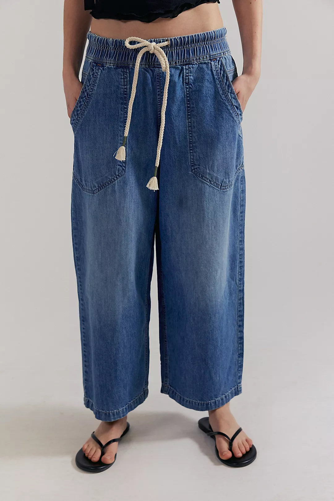 Free People Easy Peasy Pull-On Jeans in No Problem