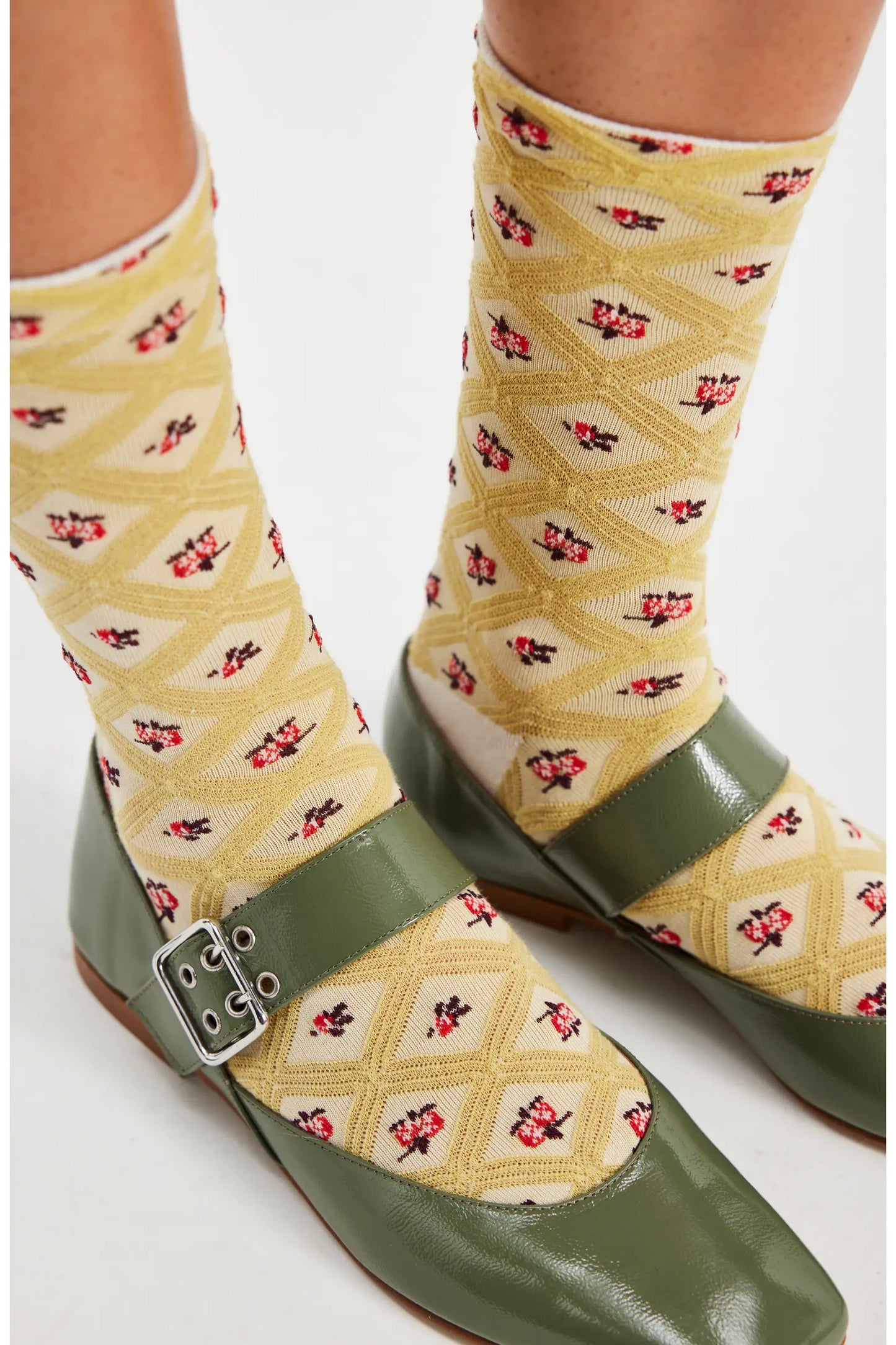 Free People Floral Jacquard Trouser Socks