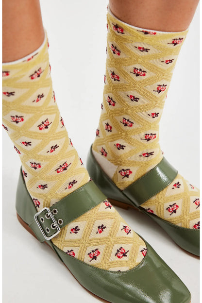 Free People Floral Jacquard Trouser Socks