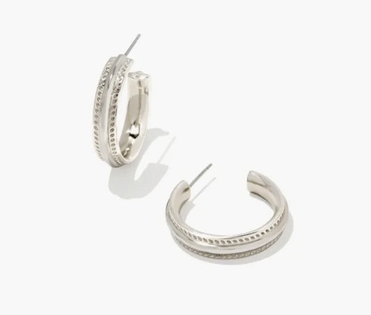 Kendra Scott Merritt Hoops in Silver
