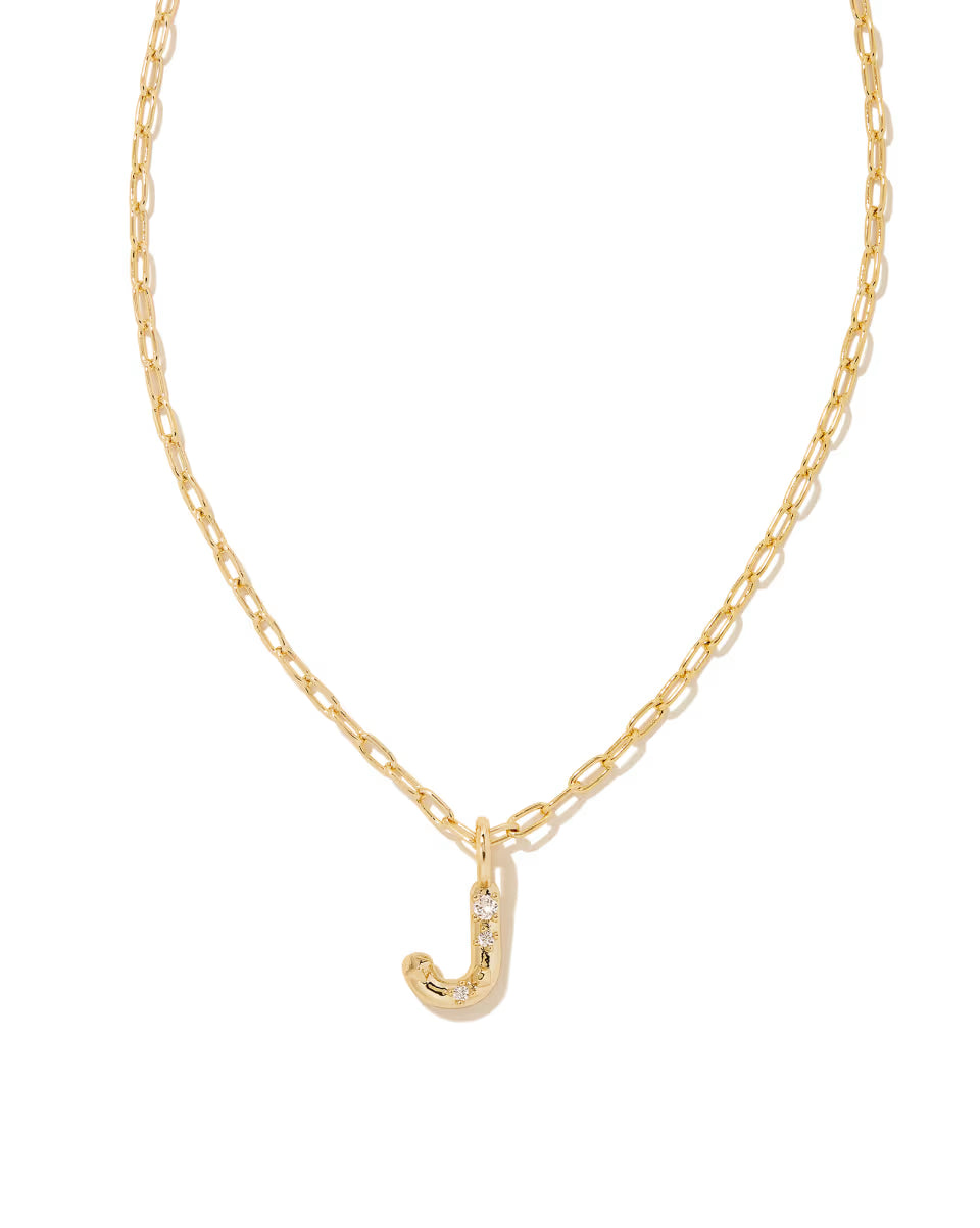 Kendra Scott Crystal Initial Pendant Necklace | Letter J