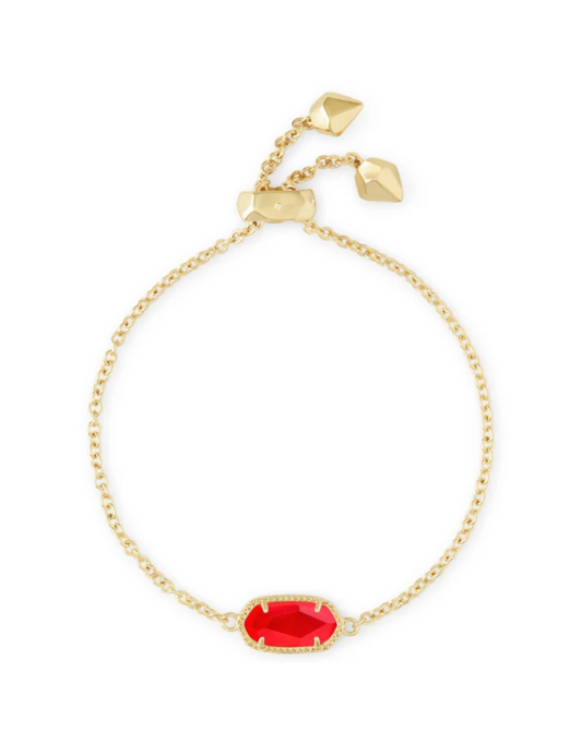 Kendra Scott Elaina Gold Adjustable Chain Bracelet in Red Illusion