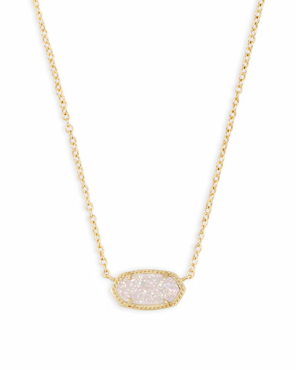 Kendra Scott Elisa Gold Pendant Necklace in Iridescent Drusy