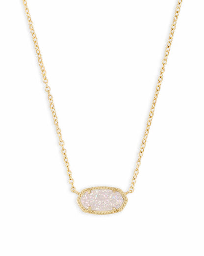 Kendra Scott Elisa Gold Pendant Necklace in Iridescent Drusy