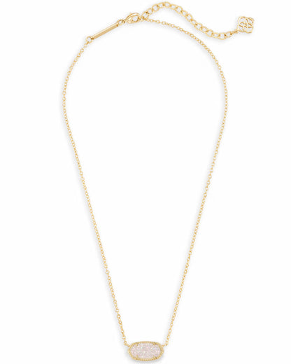Kendra Scott Elisa Gold Pendant Necklace in Iridescent Drusy