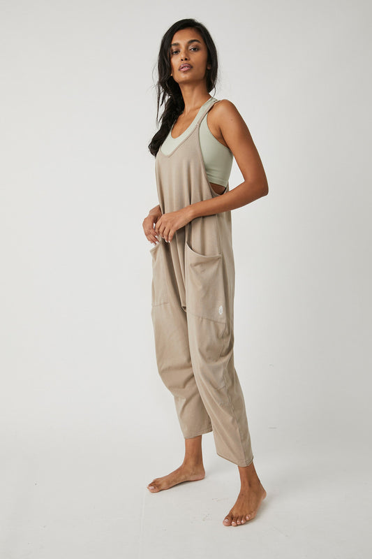 Free People Hot Shot Onesie In Mocha Latte