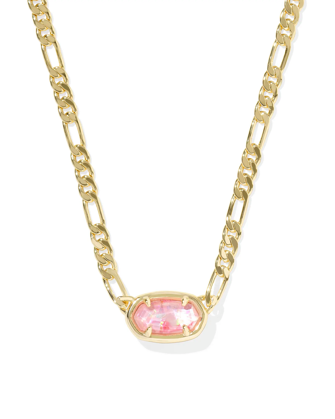 Kendra Scott Elisa Figaro Pendant Necklace in Gold Iridescent Pink