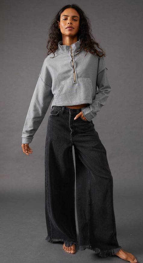 Free People Old West Slouchy Denim in Panther