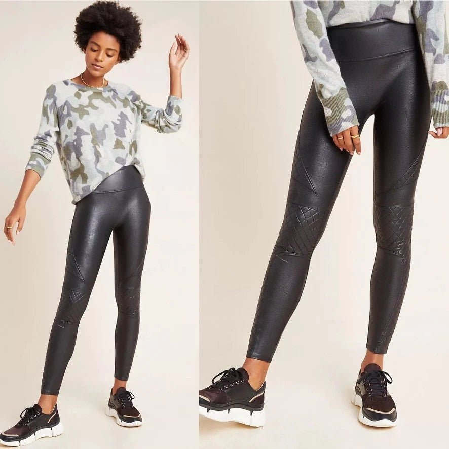 Spanx Quilted Faux Leather Leggings