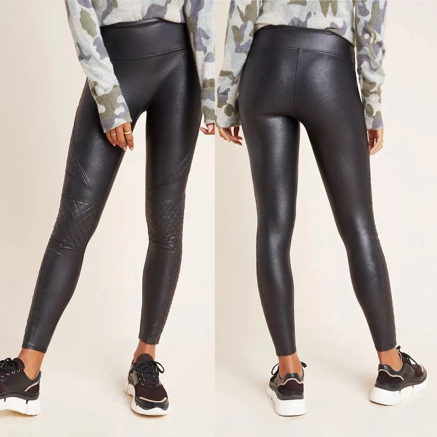 Spanx Quilted Faux Leather Leggings