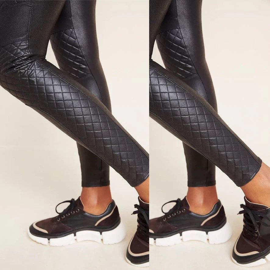 Spanx Quilted Faux Leather Leggings