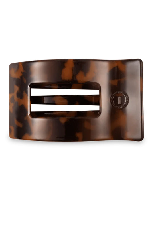 Teleties | Tortoise Medium Flat Rectangle Hair Clip