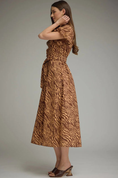 Tiger Print Midi Dress