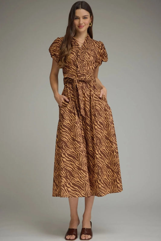 Tiger Print Midi Dress