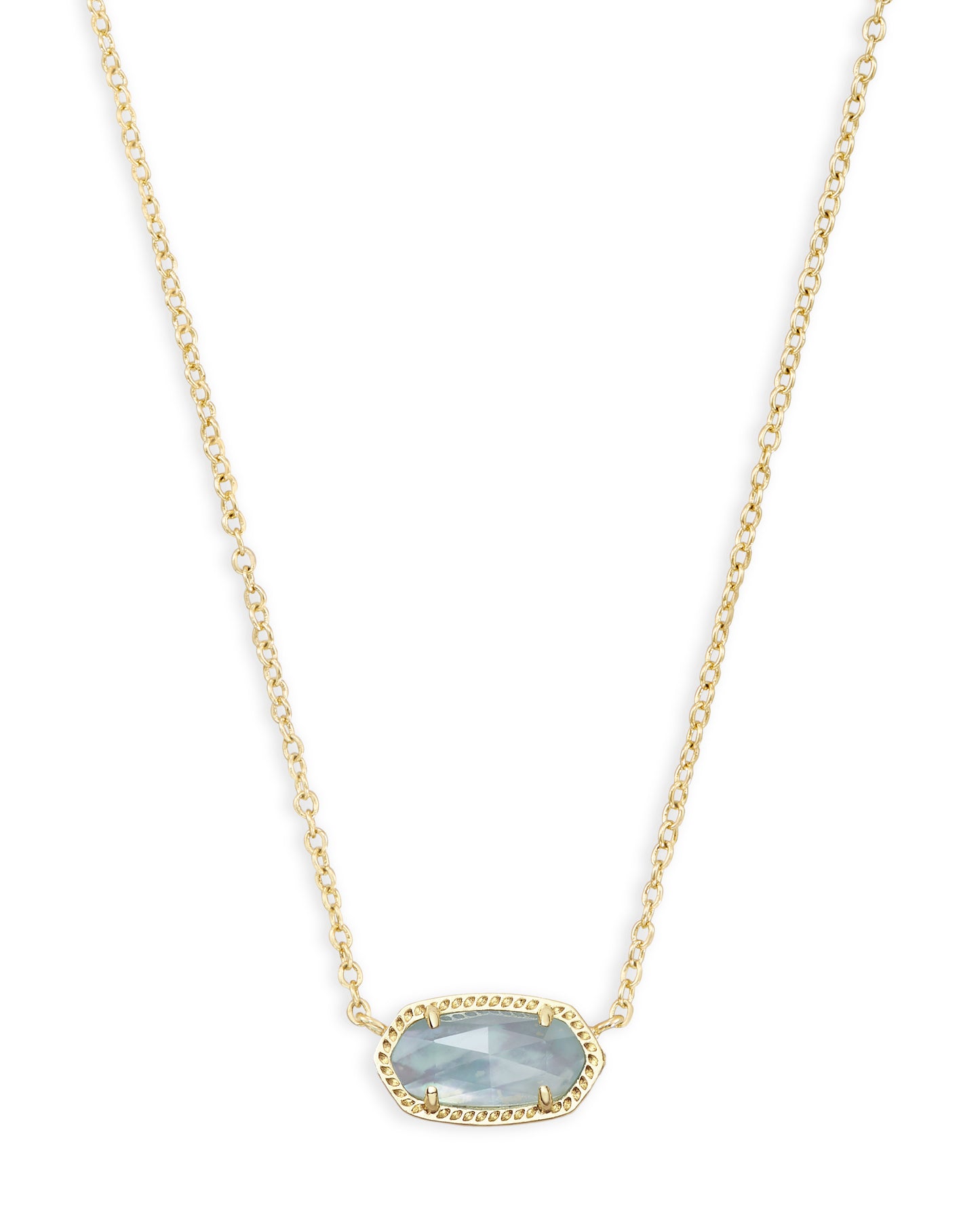 Kendra Scott Elisa Short Pendant Necklace in Light Blue Illusion